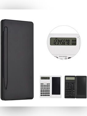 Compact Folding Scientific Calculator with LCD Writing Tablet